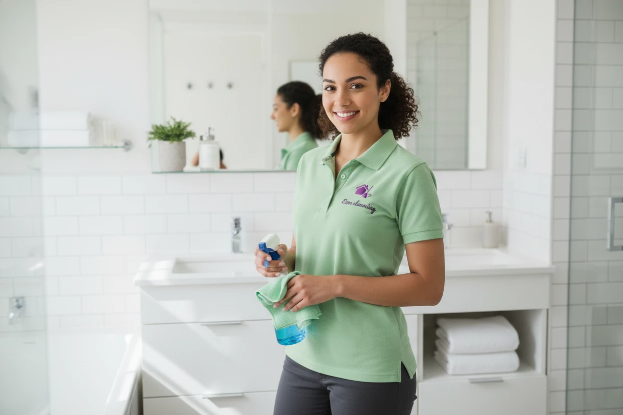 Cleaner sanitizing a bathroom vanity