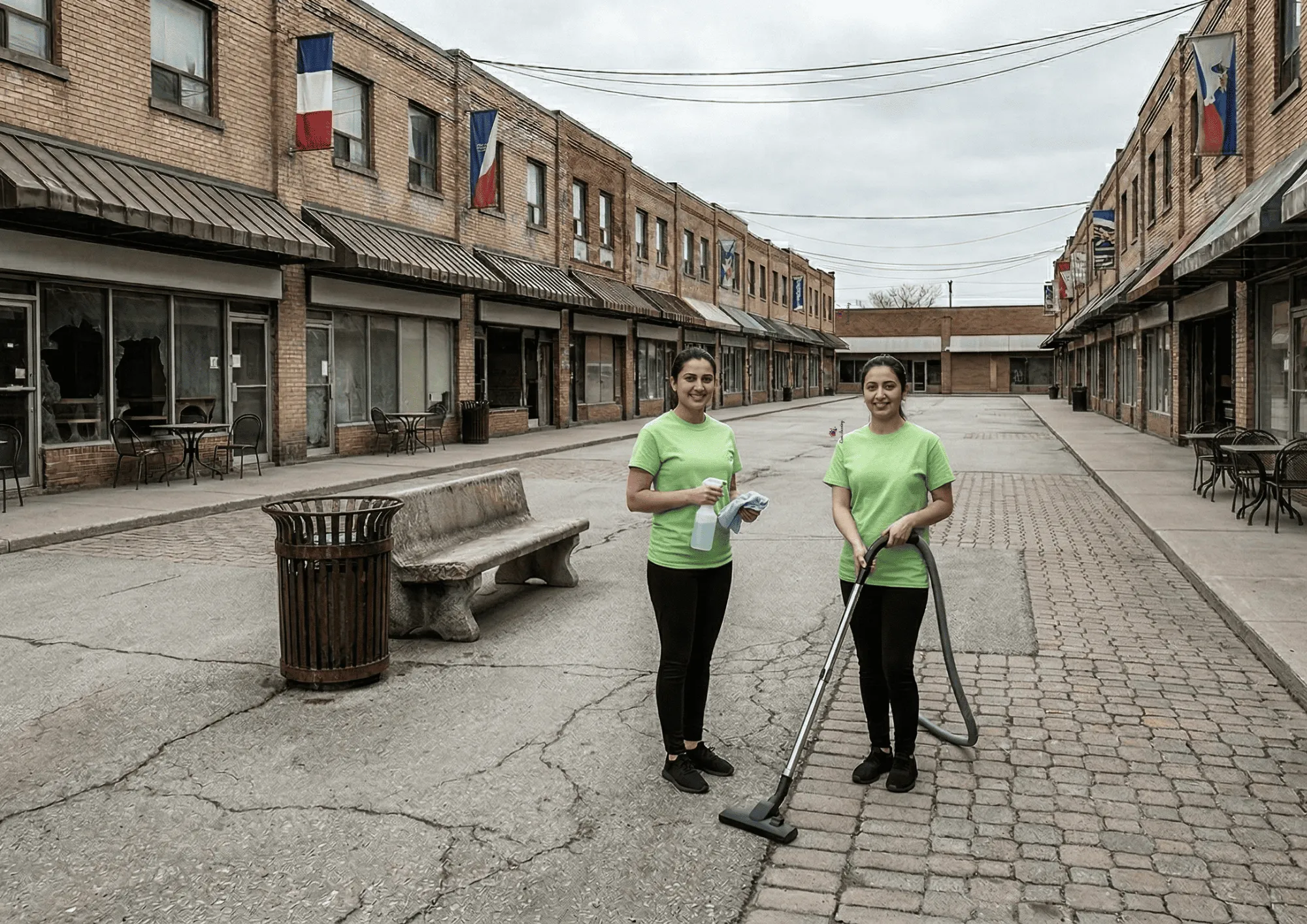 Restored, clean commercial plaza after Ezee Cleaning